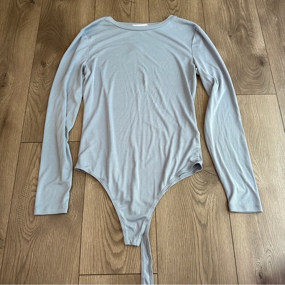 Elodie BUNDLE White Blue Ribbed Crew Neck Long Sleeved Body Suit XL - Picture 2 of 9